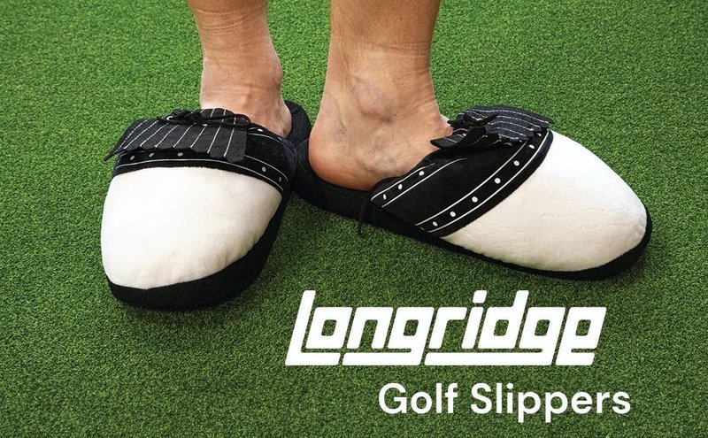 Longridge Golf Slippers (flaps) L chaussons de golf noir/blanc