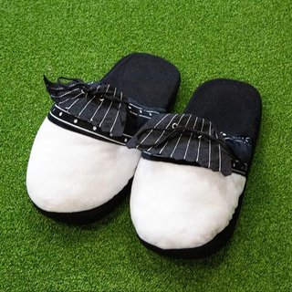 Longridge Golf Slippers (flaps) L chaussons de golf noir/blanc