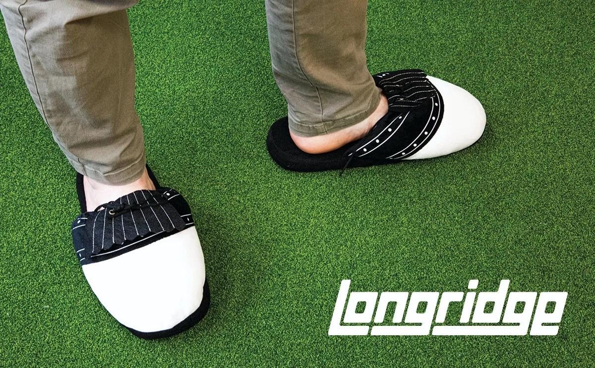 Longridge Golf Slippers (flaps) L chaussons de golf noir/blanc