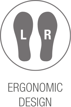 Icône coupe ergonomique anatomique gauche droite