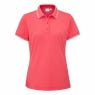 Polo Viviana Tipped en Rose Paradis montrant les détails du col et des poignets côtelés à liseré