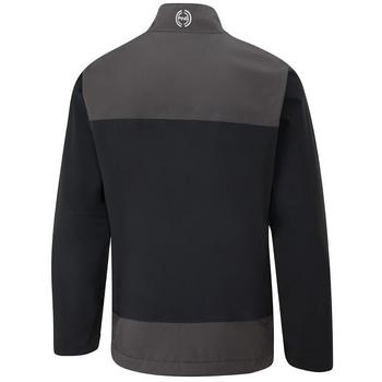 Veste de golf imperméable demi-zip Ping AquaDrive Noir/Asphalte – détail latéral