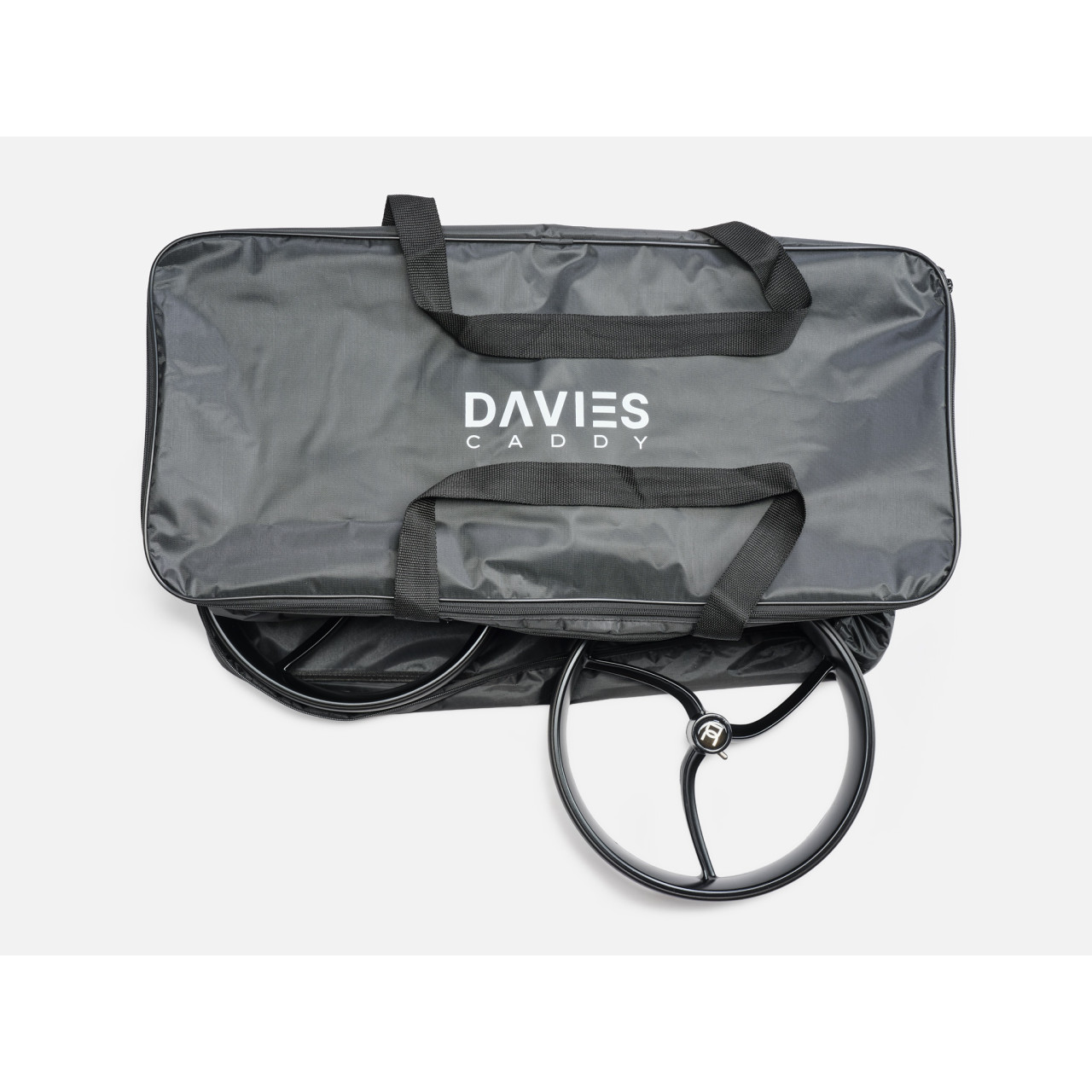 Vue ouverte du sac de transport Davies Caddy DCBAG montrant le rembourrage intérieur