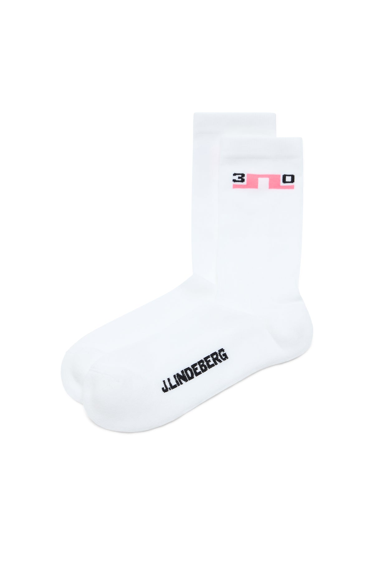 Chaussettes J.Lindeberg 30Y Kameron Blanc – vue lifestyle de face