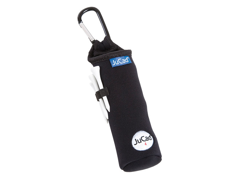 Porte-balles et tees en néoprène JuCad clippé sur un sac de golf