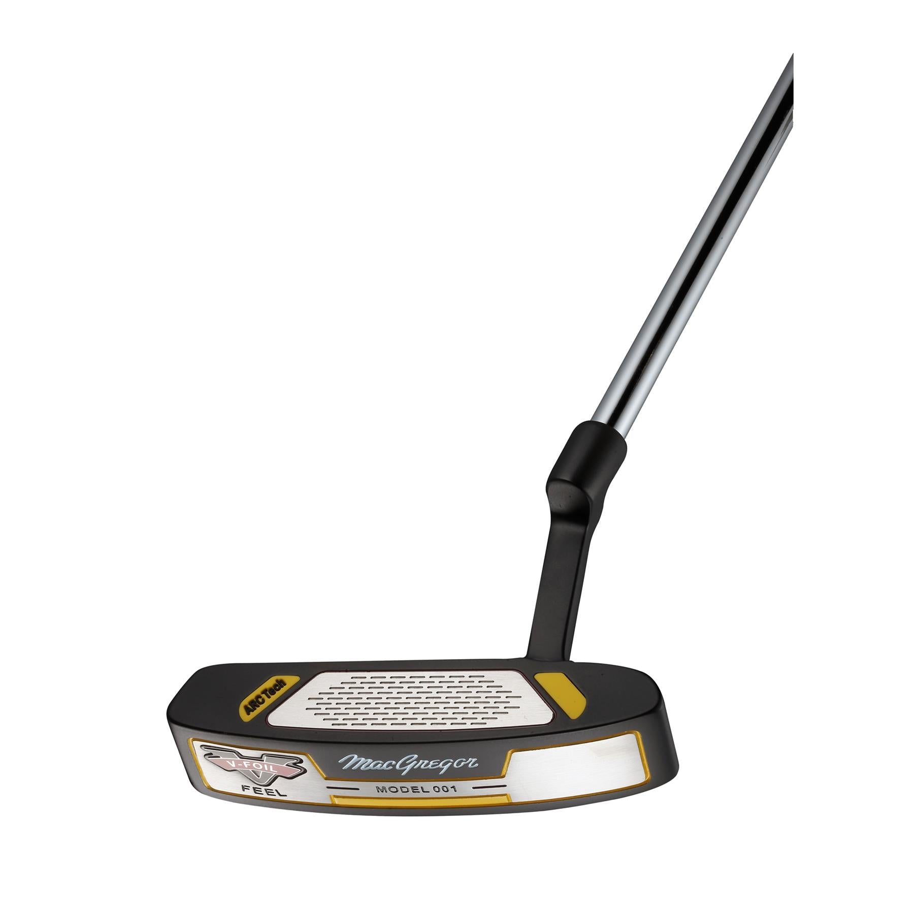 Face du putter MacGregor V-Foil Model 001 montrant le fraisage ARC Tech