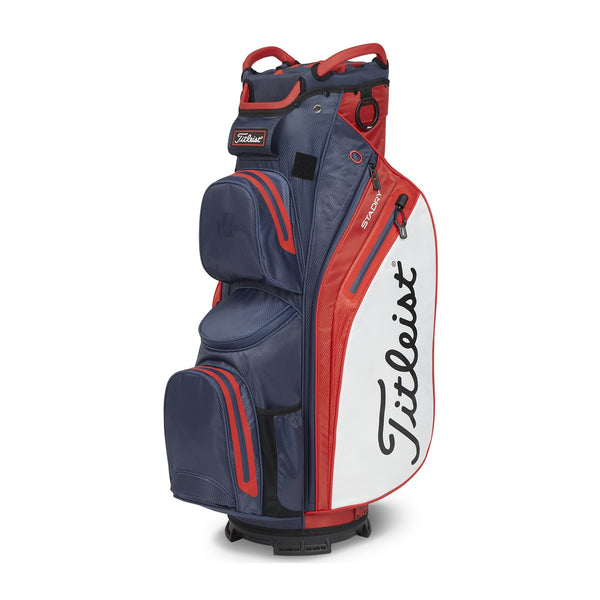 Sac chariot Titleist 14 StaDry bleu marine rouge blanc — construction imperméable StaDry