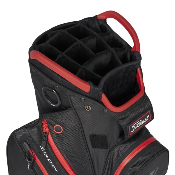 Sac Titleist Cart 14 StaDry — disposition symétrique des poches