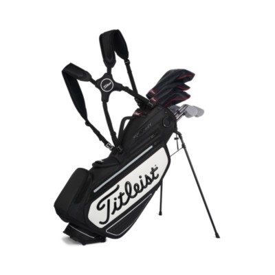 Sac trépied Titleist Premium StaDry — design inspiré du Tour en noir et blanc