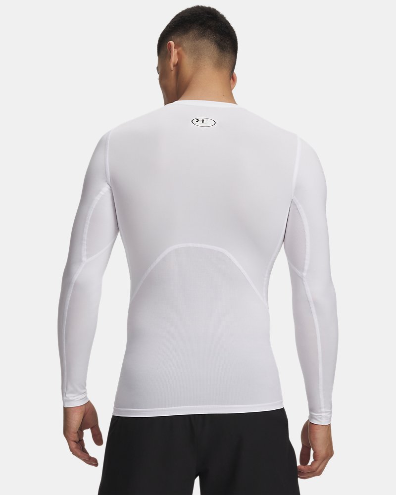 Haut de compression à manches longues Under Armour HeatGear – vue arrière montrant les panneaux de ventilation stratégiques en mesh