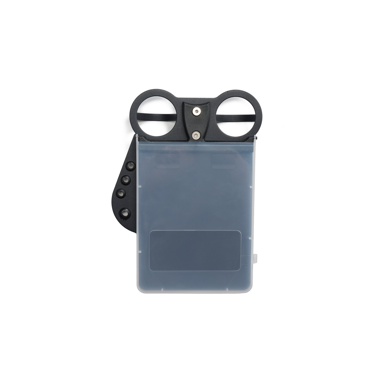 Porte-carte de score compact Davies Caddy en finition Noir Mat monté sur un chariot de golf