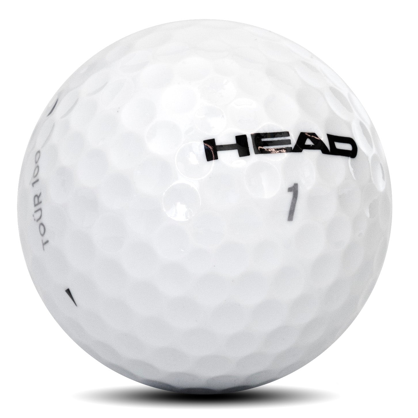 Détail du motif d'alvéoles de la balle de golf HEAD TOUR 100