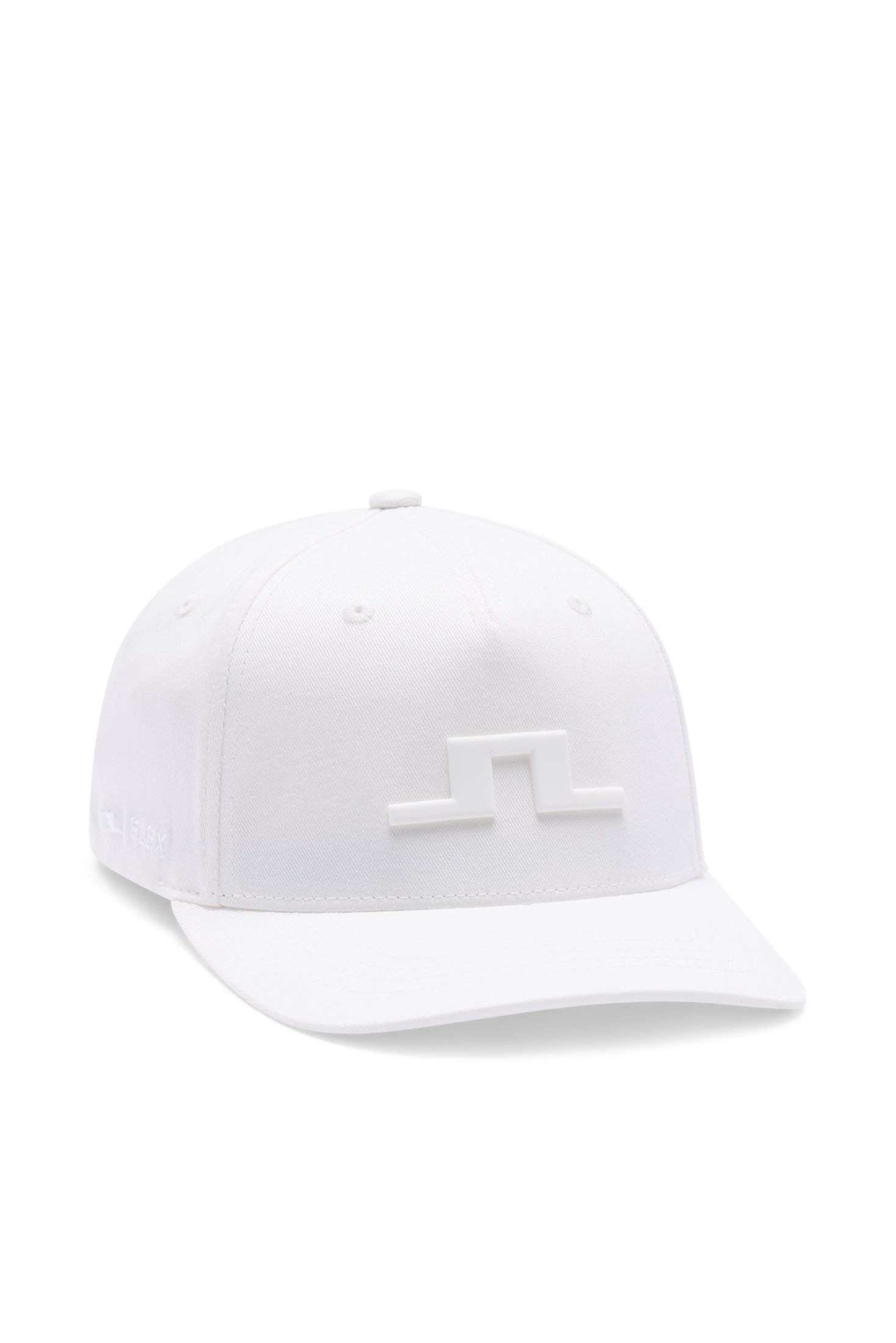 Casquette J.Lindeberg Heath blanche – vue arrière montrant le marquage arrière et le système de réglage