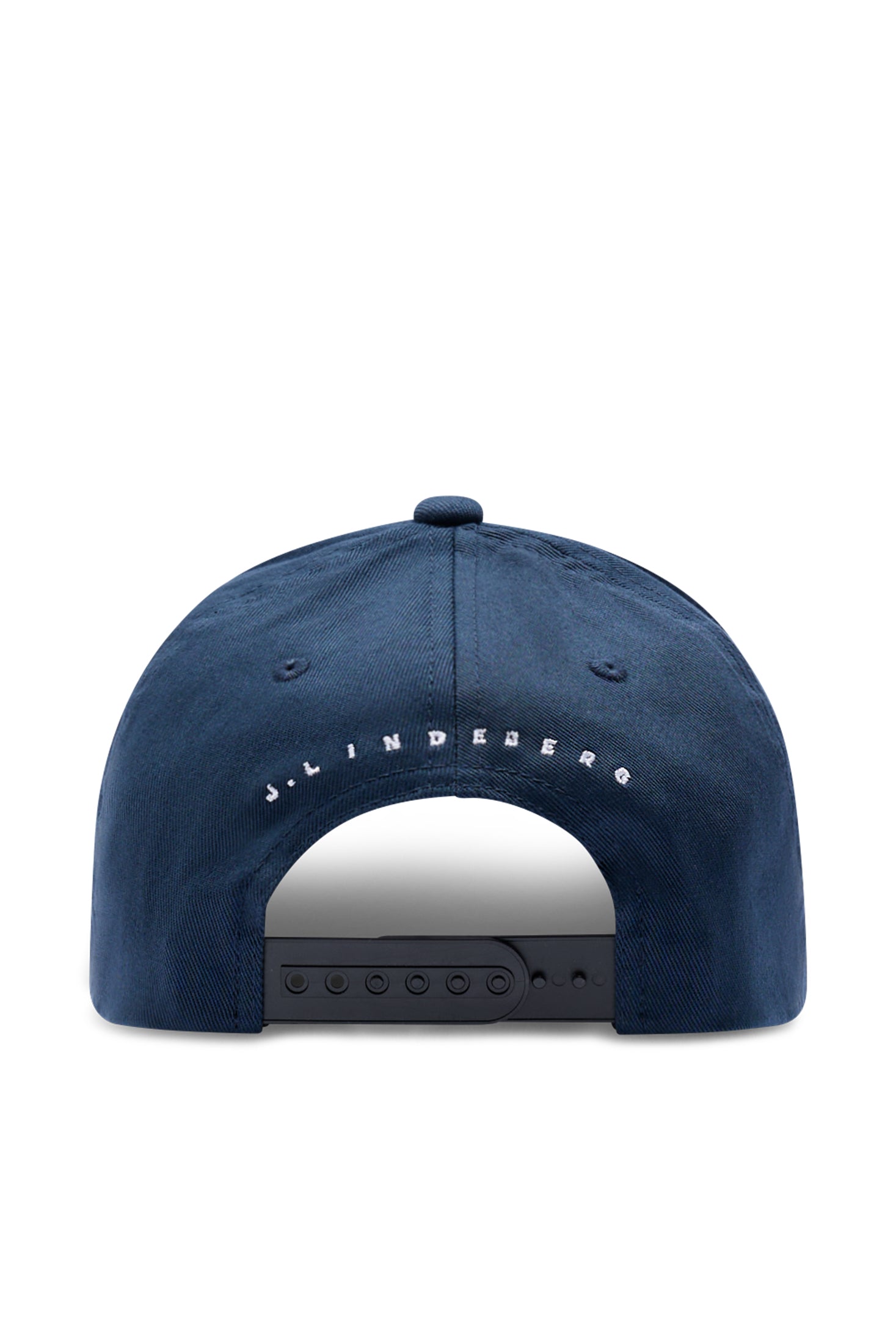 Casquette J.Lindeberg Heath JL Navy – détail du réglage arrière et du logo
