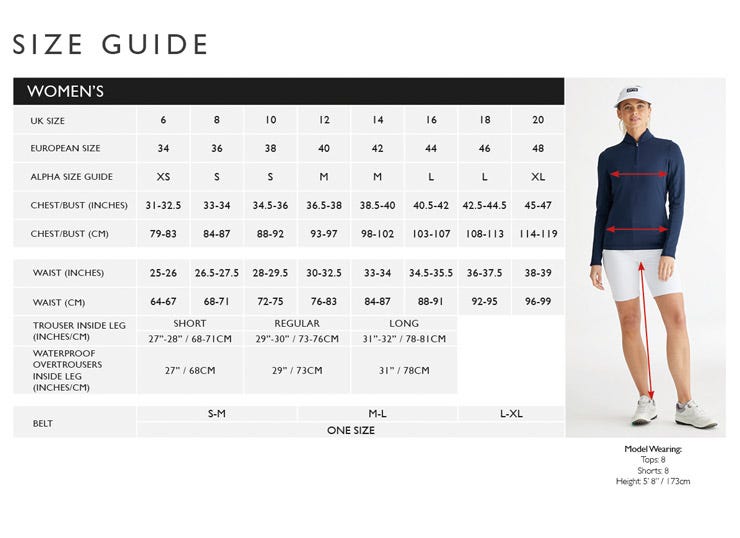 Guide des tailles femme PING