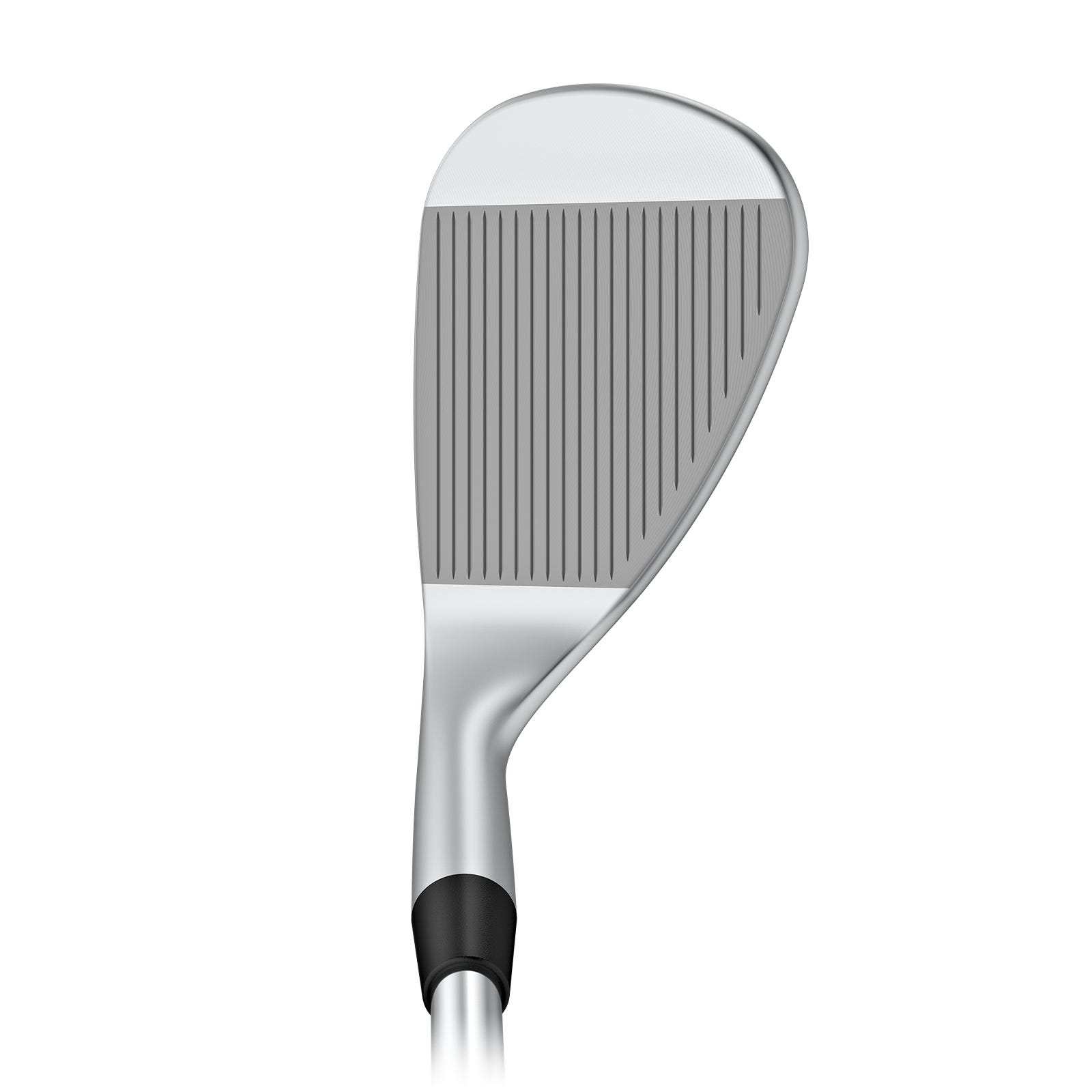 Vue à l'adresse du wedge Chrome s259 montrant la forme de tête préférée sur le Tour