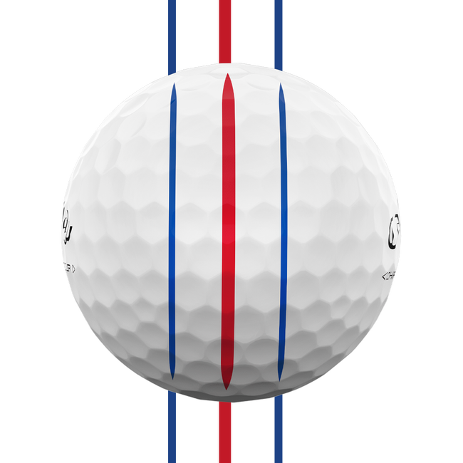 Callaway Chrome Soft Triple Track — lignes d'alignement sur la balle