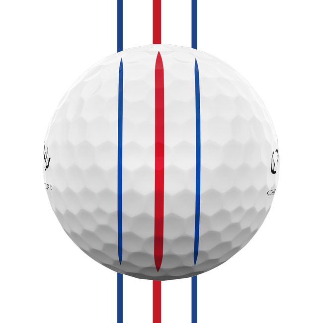 Callaway Chrome Tour X 2026 — Lignes d'alignement Triple Track sur la balle