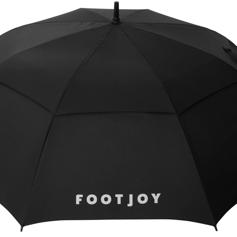Parapluie de golf FootJoy 2026 – détail de la poignée et du cadre