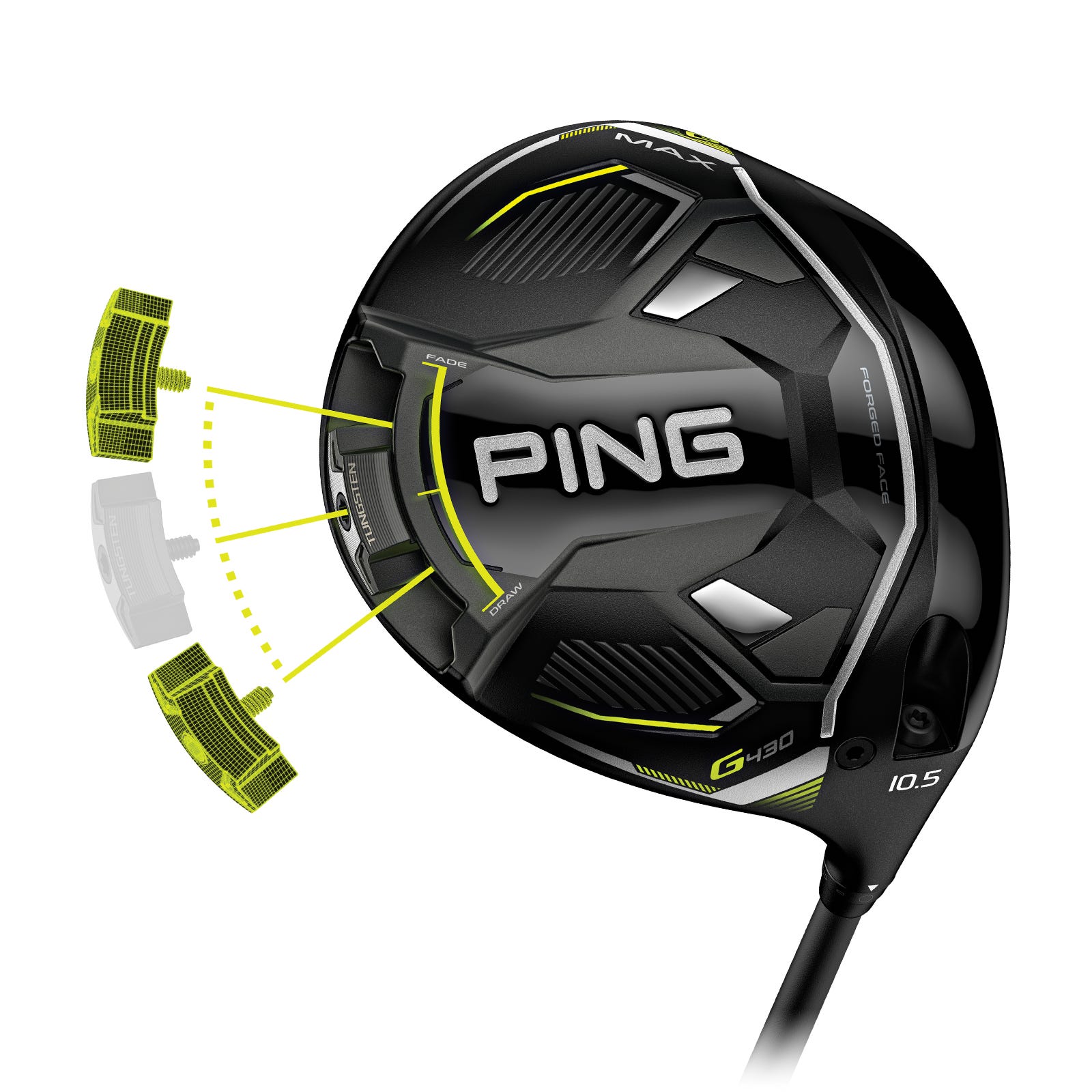Illustration du CG du poids arrière mobile de 25g du PING G430 MAX