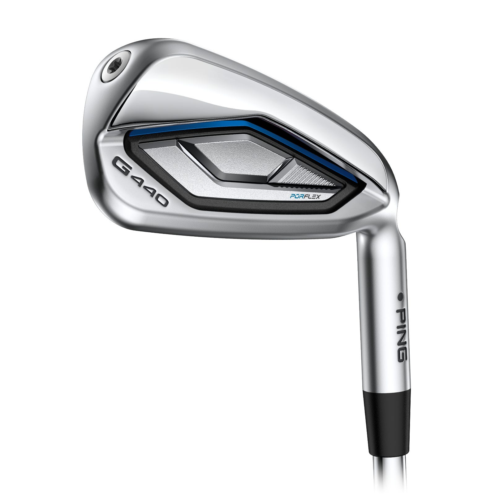 Cavité du fer 7 PING G440 montrant la construction et la conception du shaft plus long