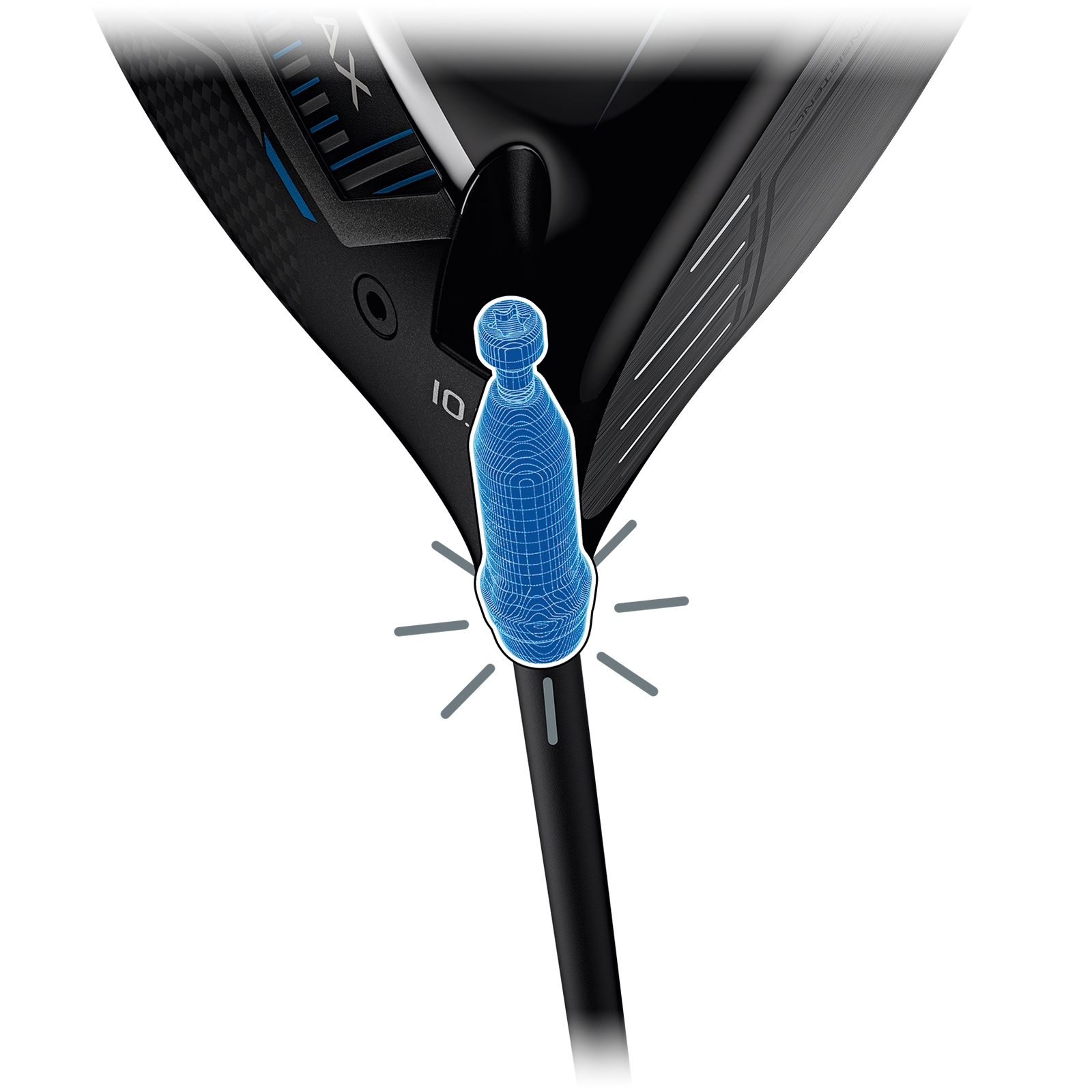 Illustration du réglage du hosel Trajectory Tuning 2.0 du driver PING G440
