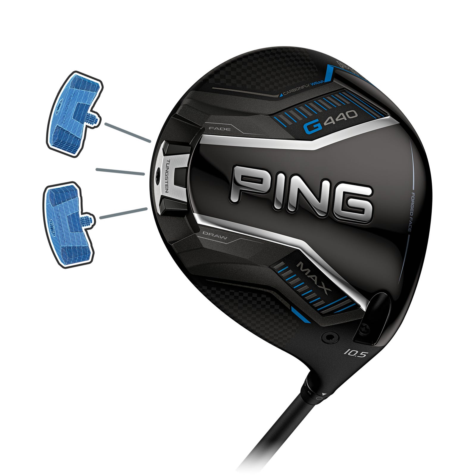 Illustration de la pondération du driver PING G440 MAX
