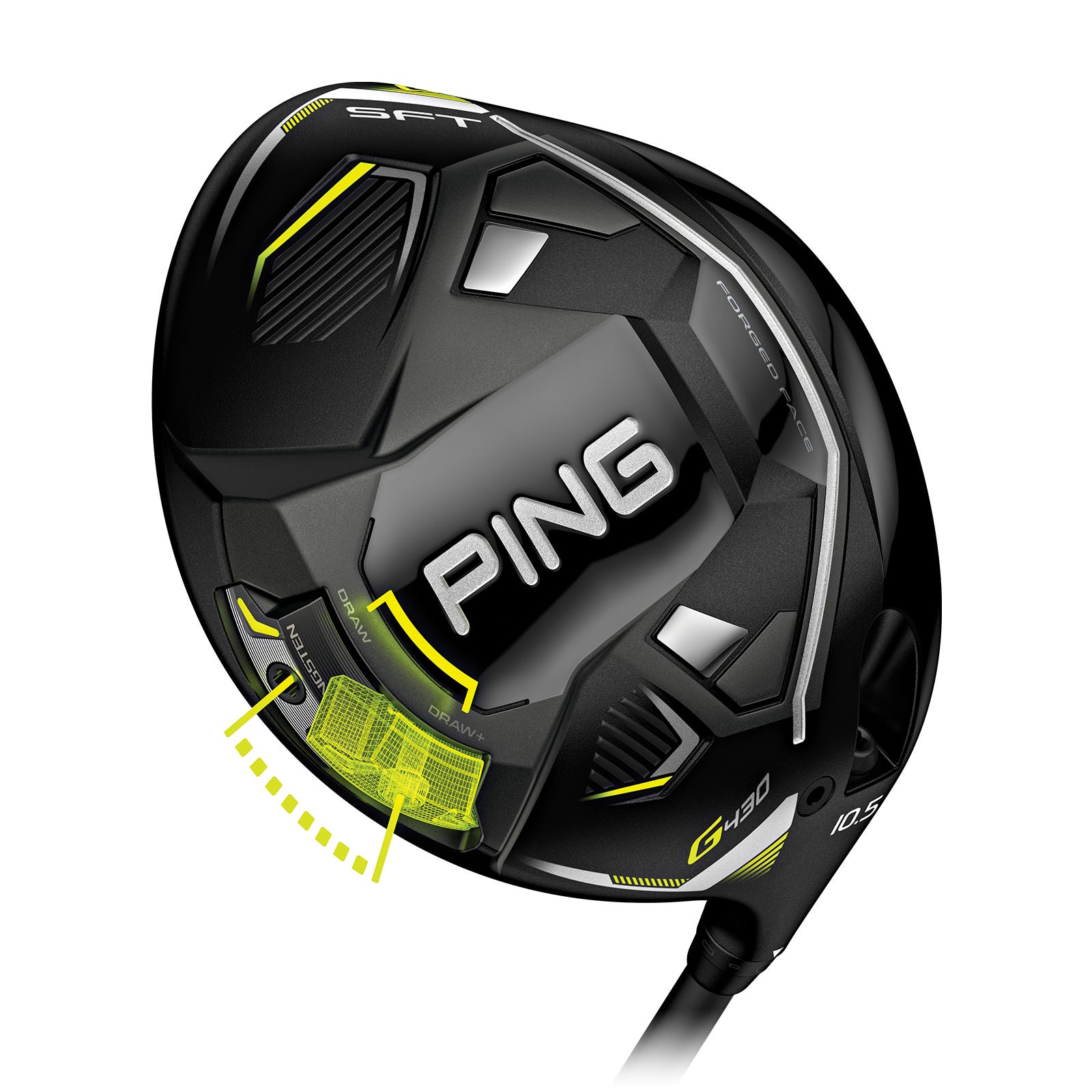 Illustration du poids du driver PING G440 SFT montrant le positionnement du CG