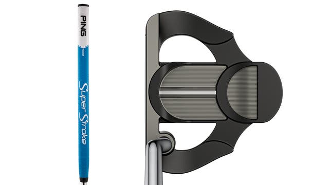 Putter Ping Scottsdale Craz-E CB de longueur moyenne à l'adresse