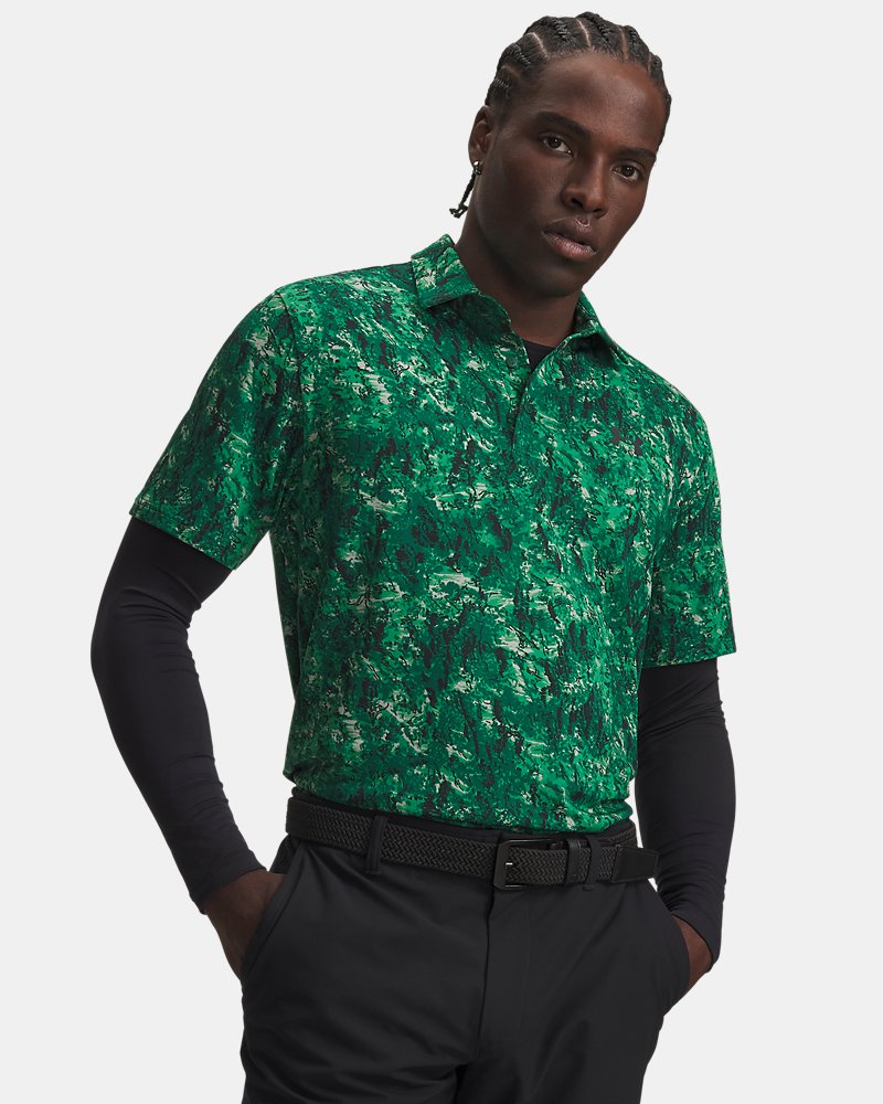 Polo UA Playoff 3.0 Printed – vue de face, vert