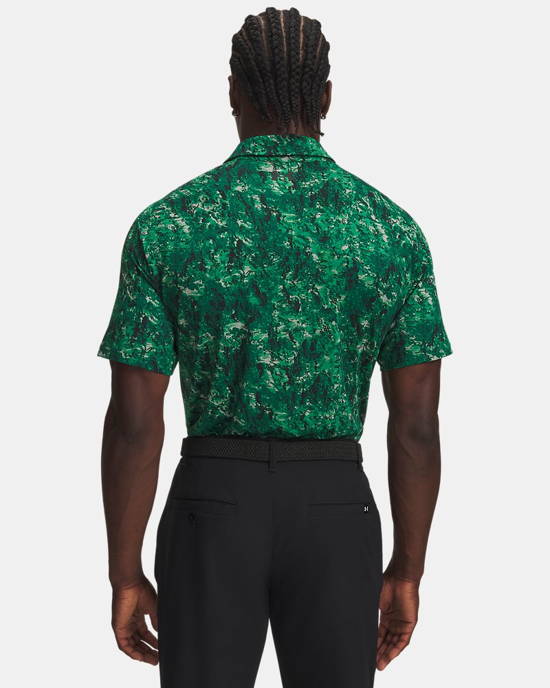 Polo UA Playoff 3.0 Printed – vue de dos, vert
