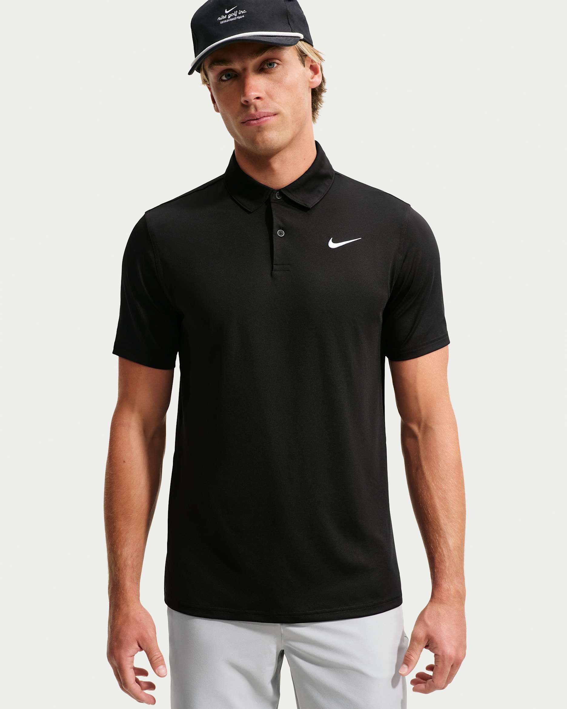 Polo de golf Nike Velocity Dri-FIT Noir/Blanc – vue de face