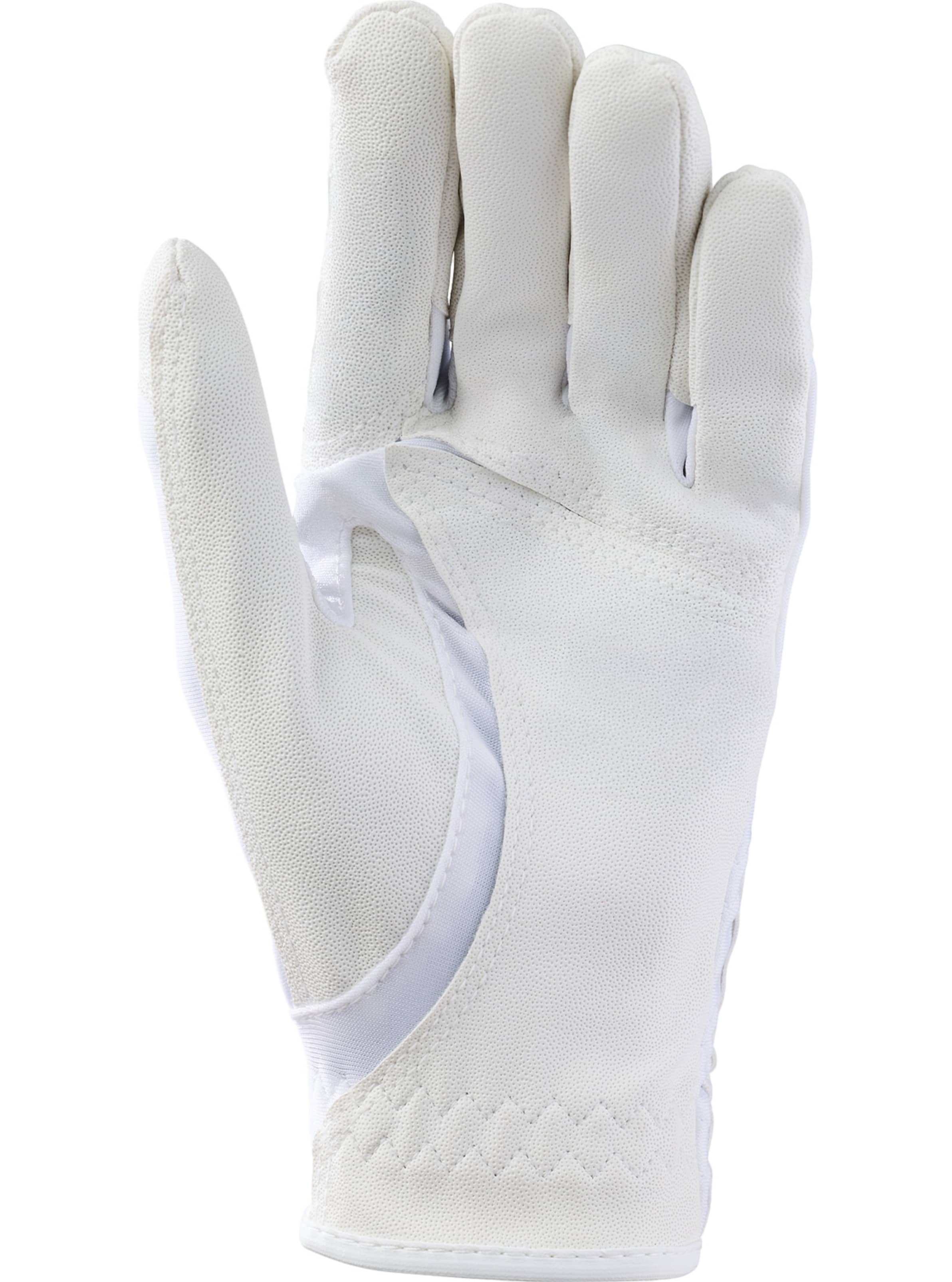 Vue arrière du gant de golf junior Wilson blanc montrant la maille et la fermeture