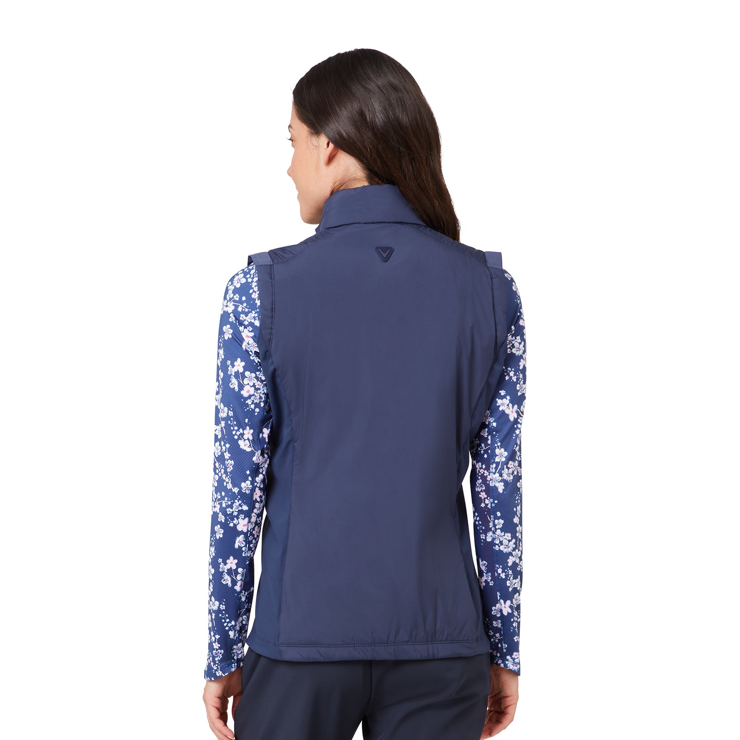Gilet léger Primaloft Callaway pour femme Peacoat — détail du panneau latéral extensible