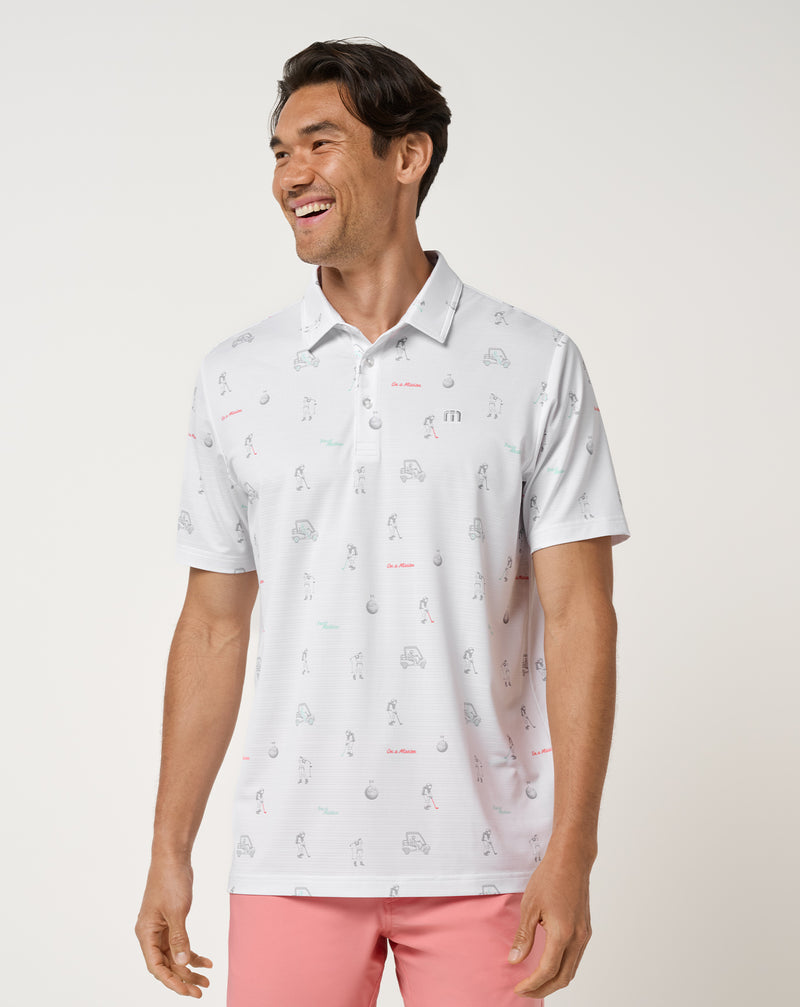 Polo Travis Mathew On A Mission – vue de face, blanc