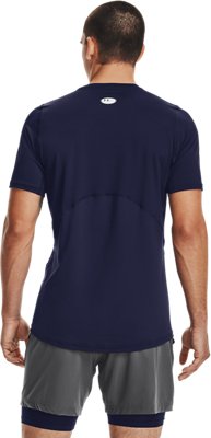 Under Armour HeatGear Fitted Short Sleeve – Midnight Navy, vue arrière montrant les panneaux en maille