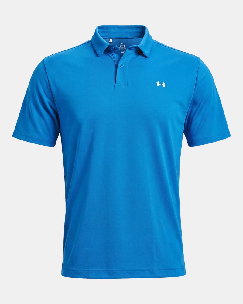 Polo Under Armour Tee To Green Pique – vue de face, bleu égéen