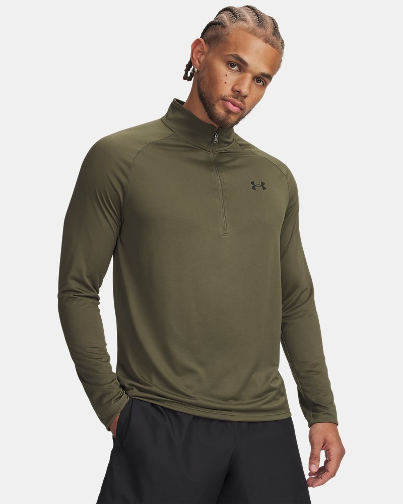 Under Armour UA Tech Half Zip Long Sleeve – Green, front view