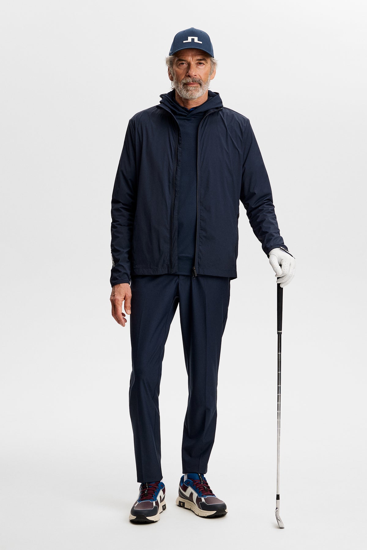 J.Lindeberg Tour Tech Packable Jacket JL Navy – zipper and pocket detail