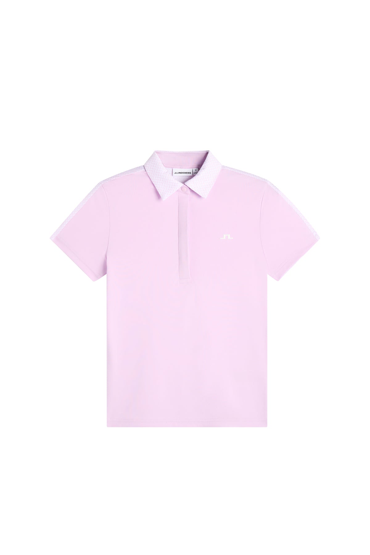 J.Lindeberg Cara Polo Print Orchid Bouquet – vue de face et coupe