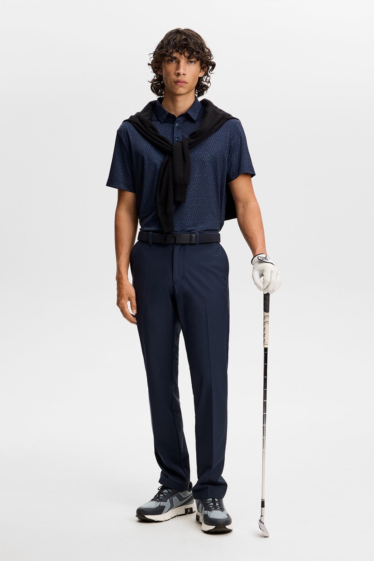 Polo J.Lindeberg Tod Print – détail du col et de la patte