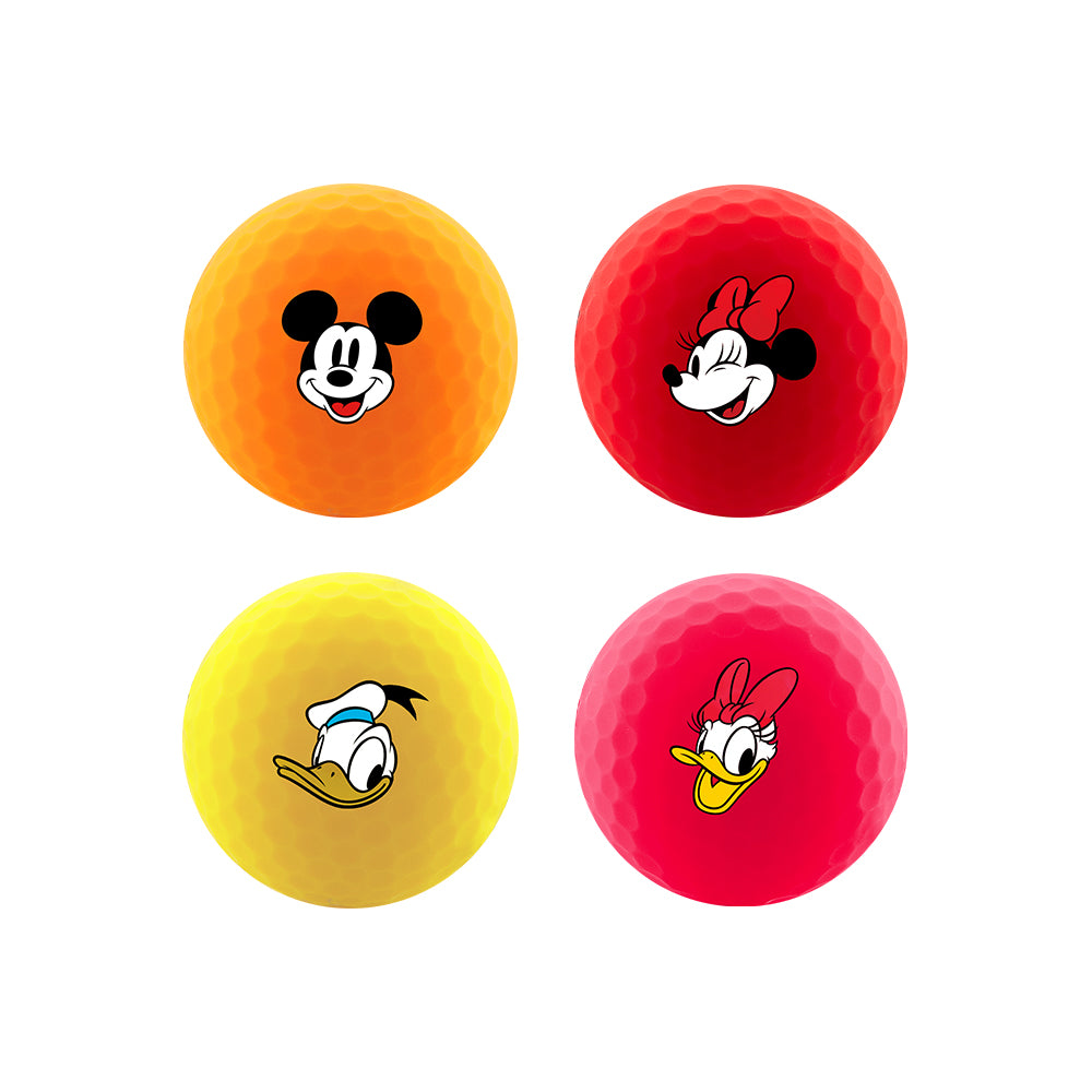 Ballons de golf Volvik Disney Mickey et ses amis Vimat en orange, rouge, jaune et rose